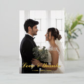 Amour & merci carte de remerciements feuille maria (Debout devant)