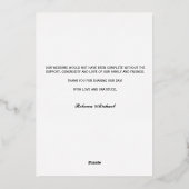 Amour & merci carte de remerciements feuille maria (Verso)