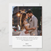 AMOUR & MERCI | carte de remerciements photo (Dos)