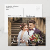 Amour & Merci | carte photo Merci mariage (Devant / Derrière)