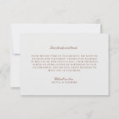 Amour & Merci Élégante photo de mariage (Dos)