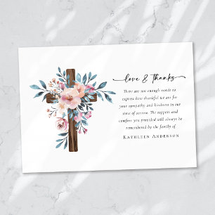 Amour & Merci Eucalyptus Cross Funeral Memorial