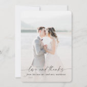 Amour & Merci Ivory & Blue Mariage Photo Overlay (Devant)