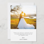 AMOUR & MERCI | mariage merci carte photo (Dos)