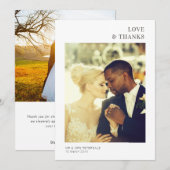 AMOUR & MERCI | mariage merci carte photo (Devant / Derrière)