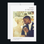 AMOUR & MERCI | mariage merci carte photo<br><div class="desc">Un design mariage moderne avec une photo. Vous pouvez télécharger votre propre image et modifier le texte et les couleurs.</div>