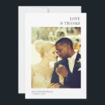 AMOUR & MERCI | mariage merci carte photo<br><div class="desc">Un design mariage moderne avec une photo. Vous pouvez télécharger votre propre image et modifier le texte et les couleurs.</div>