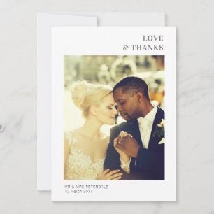 AMOUR & MERCI   mariage merci carte photo