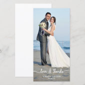 Amour & Merci Mariage Merci Carte photo (Devant / Derrière)