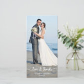 Amour & Merci Mariage Merci Carte photo (Debout devant)