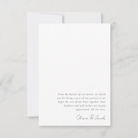 Amour & Merci Mariage photo minimaliste moderne (Dos)