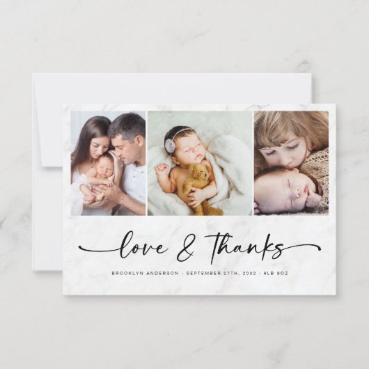 Amour & Merci Modern Four Photo Nouveau bébé (Devant)