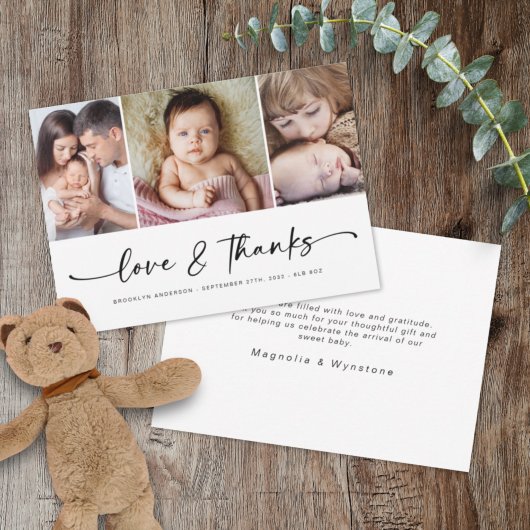 Amour & Merci | Modern Trois Photo Nouveau bébé