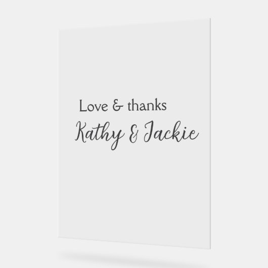 Amour & merci nom du couple mariage simple minimal (Angle)