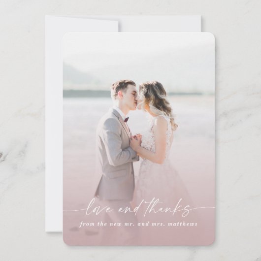 Amour & Merci Ombre Mauve Mariage Photo Overlay (Devant)