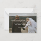 amour & merci script moderne 2 photos carte mariag (Dos)