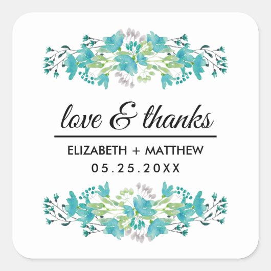 Amour & Merci. Stickers Mariage Fleur sauvage du p (Devant)