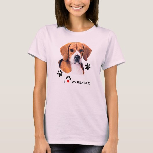 Amour mignon d'I mon T-shirts de beagle (Devant)