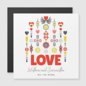 AMOUR Mini Anniversaire Carte magnétique (Devant / Derrière)