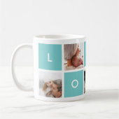 Amour moderne | Aqua Photo Collage Mug (Gauche)