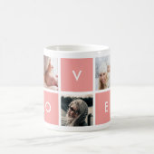 Amour moderne | Collage de photos de corail Mug (Centre)