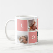Amour moderne | Collage de photos de corail Mug (Gauche)