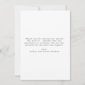 Amour moderne et merci photo Mariage (Dos)