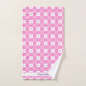 Amour moderne Plaid Pink Heart Collection (Serviette à main)