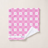 Amour moderne Plaid Pink Heart Collection (Gant de toilette)