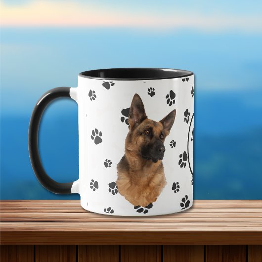 Amour Mon Berger Allemand Chien Pawprint Mug