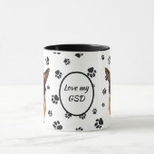 Amour Mon Berger Allemand Chien Pawprint Mug (Centre)
