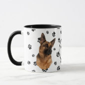 Amour Mon Berger Allemand Chien Pawprint Mug (Gauche)
