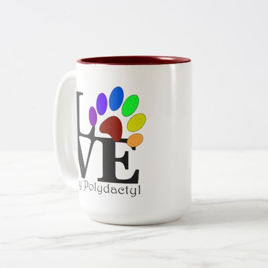 AMOUR Mon Polydactyl 15 oz Mug (Devant gauche)
