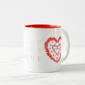 AMOUR Mug rouge à deux tons (Devant droit)