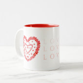 AMOUR Mug rouge à deux tons (Devant gauche)