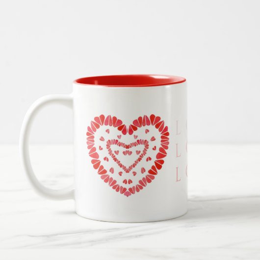 AMOUR Mug rouge à deux tons (Gauche)