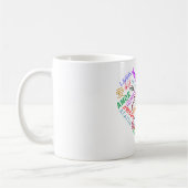 Amour multilingue Texte Coeur Café Mug (Gauche)