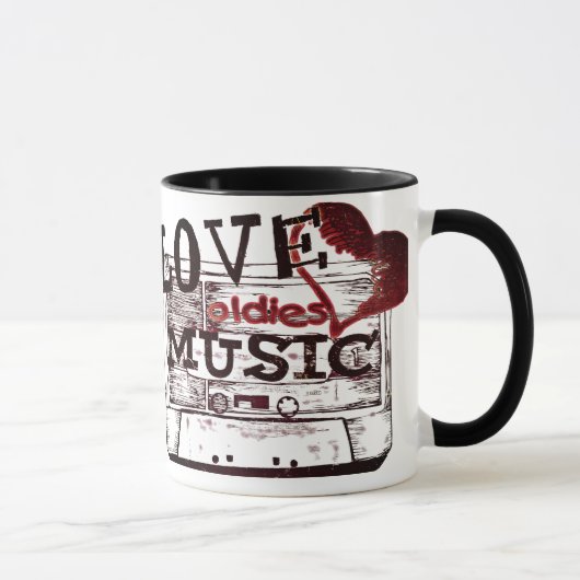 Amour musique vieux 2 Mug (Droite)