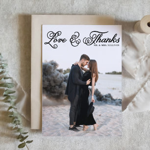 Amour Noir et Merci Joli Script Photo Mariage