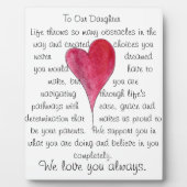 amour notre fille plaque de coeur (Devant)