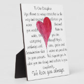 amour notre fille plaque de coeur (Côté)