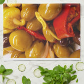 Amour Olives KItchen serviette (Plié)