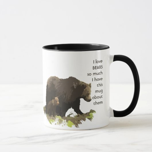 Amour OURS ANIMAUX tellement je me moque Citer Mug (Droite)