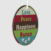 Amour, paix, bonheur, ornement de Bunco (devant)