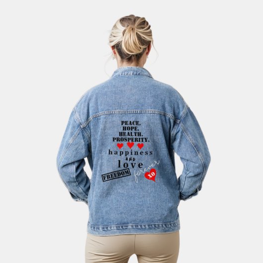 Amour Paix Espoir Liberté Cœurs Rouges (Modèle)