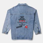Amour Paix Espoir Liberté Cœurs Rouges (Verso)