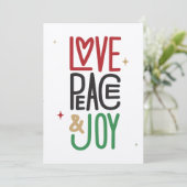 Amour, paix et joie | Carte de vacances Kraft (Debout devant)