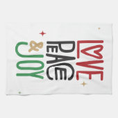 Amour, Paix et Joy Serviette de cuisine (Horizontal)