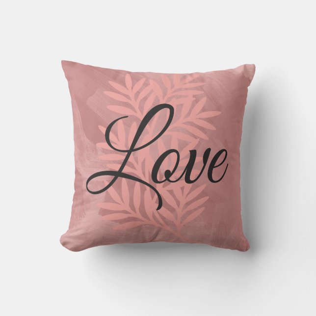 "Amour" Peinture brossée Coussin décoratif (Recto)
