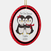 Amour Penguin Couple Ornement de Noël (Droite)